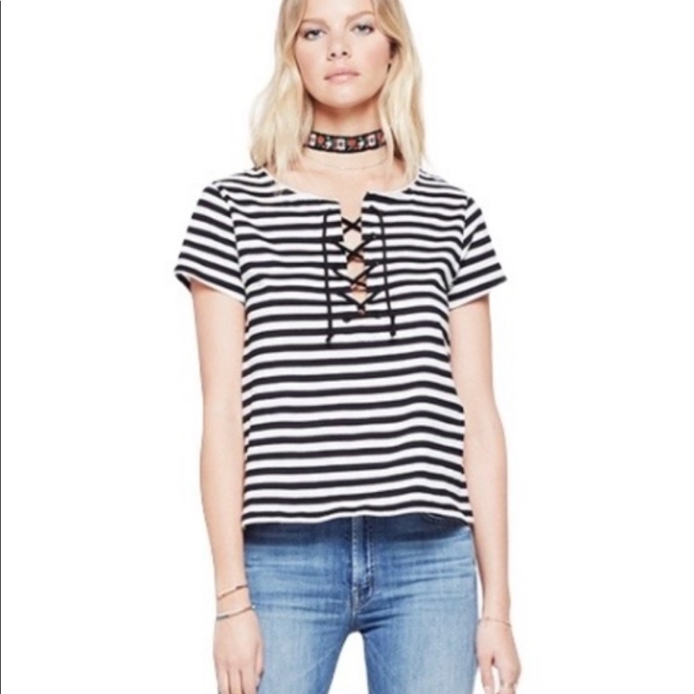 MOTHER lace up tee. So cute!
